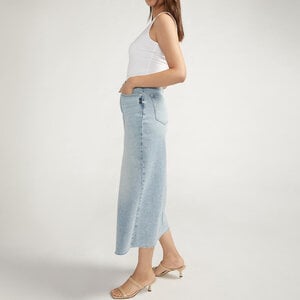 Silver Jeans - For Us Front Slit Midi Jean Skirt