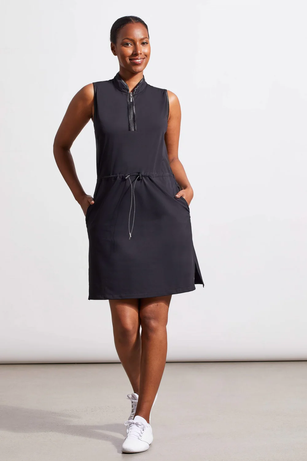 Sleeveless Mock Neck Dress - White Bull Clothing Co