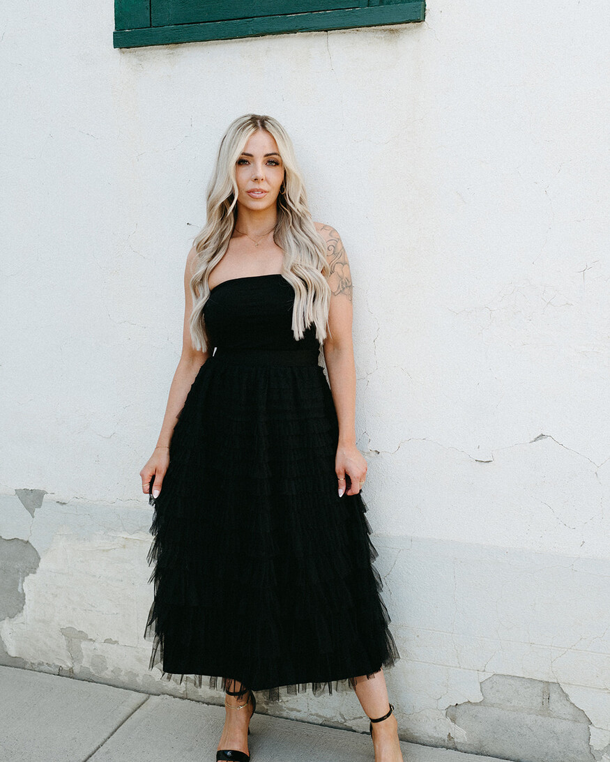 Papillon Mesh Tiered Ruffle Skirt