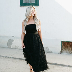 Papillon Mesh Tiered Ruffle Skirt