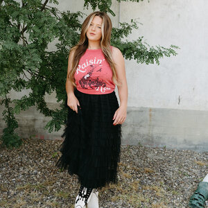 Papillon Mesh Tiered Ruffle Skirt