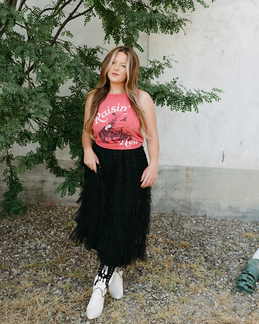 Mesh Tiered Ruffle Skirt White Bull Clothing Co
