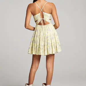 Dance on the blacktop yellow floral print mini dress online