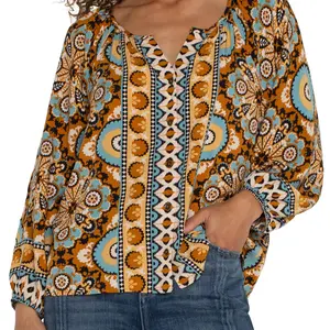 Liverpool Button Front Peasant Top