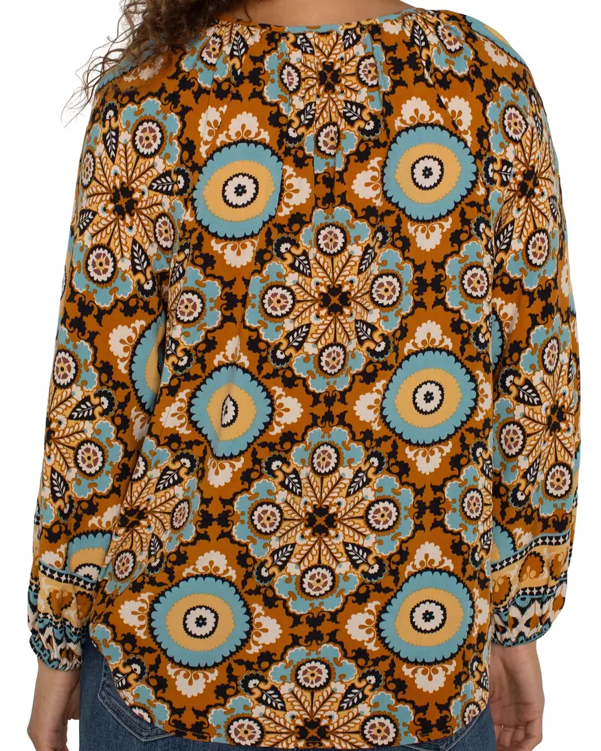 Liverpool Button Front Peasant Top