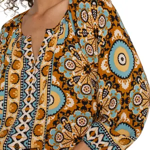 Liverpool Button Front Peasant Top