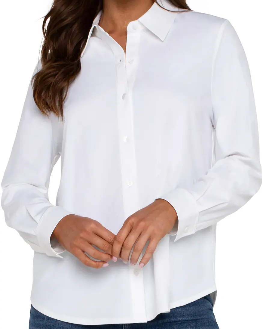 Liverpool Button Front Knit Shirt