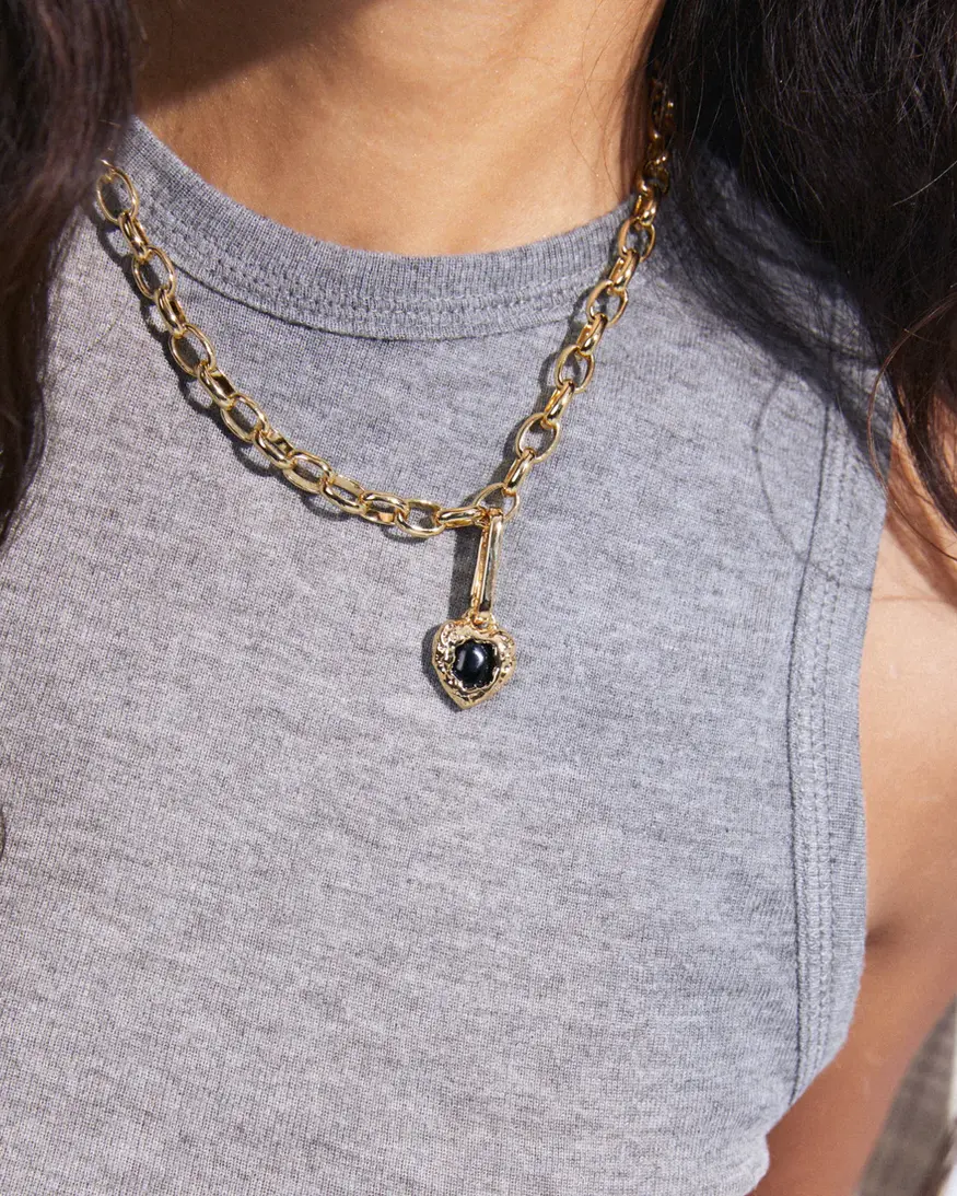 Pilgrim Black Agate Charm