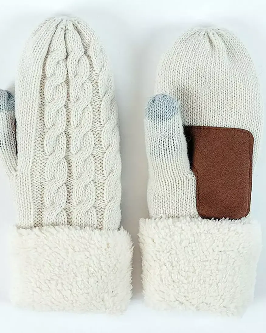 Lyla & Lux Cableknit Sherpa Mitten