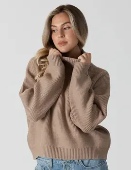 Lyla & Lux Evolet Ribbed Mockneck