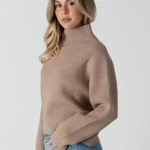 Lyla & Lux Evolet Ribbed Mockneck