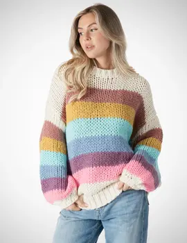 Lyla & Lux Shania Striped Crewneck