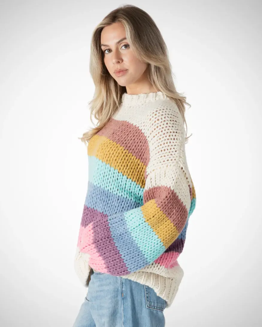 Lyla & Lux Shania Striped Crewneck