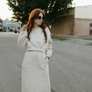Cest Moi Cotton Fleece Cargo Skirt