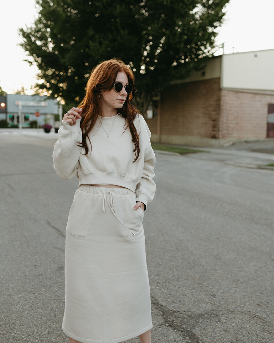 Cest Moi Cotton Fleece Cargo Skirt