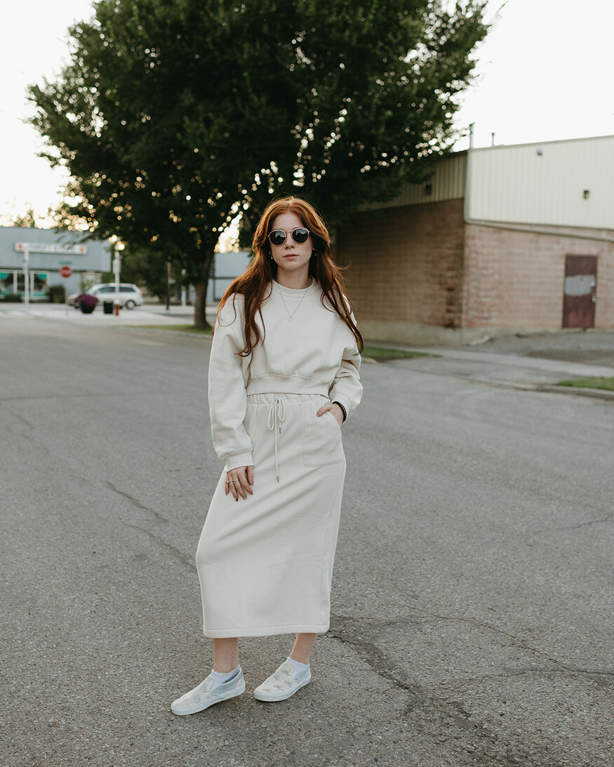 Cest Moi Cotton Fleece Cargo Skirt