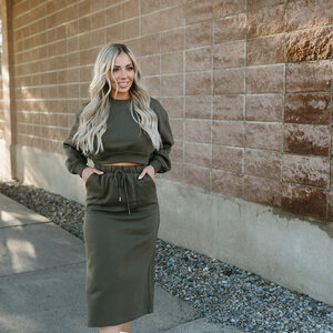 Cest Moi Cotton Fleece Cargo Skirt