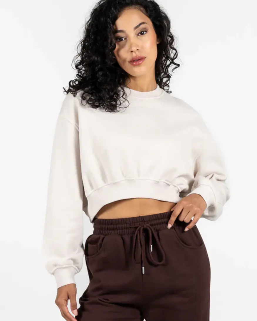 Cest Moi Cotton Fleece Crop