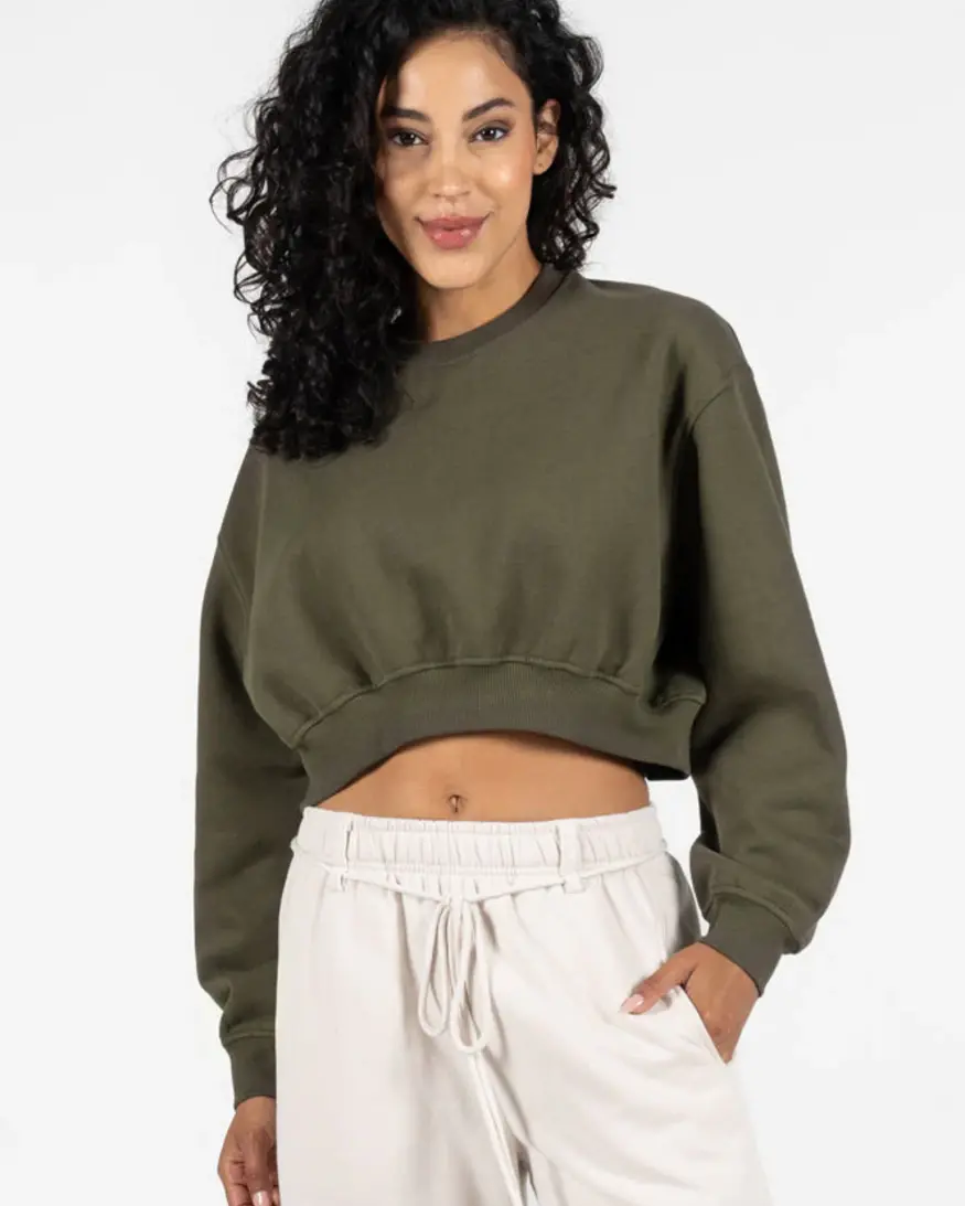 Cest Moi Cotton Fleece Crop
