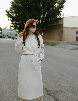 Cest Moi Cotton Fleece Crop