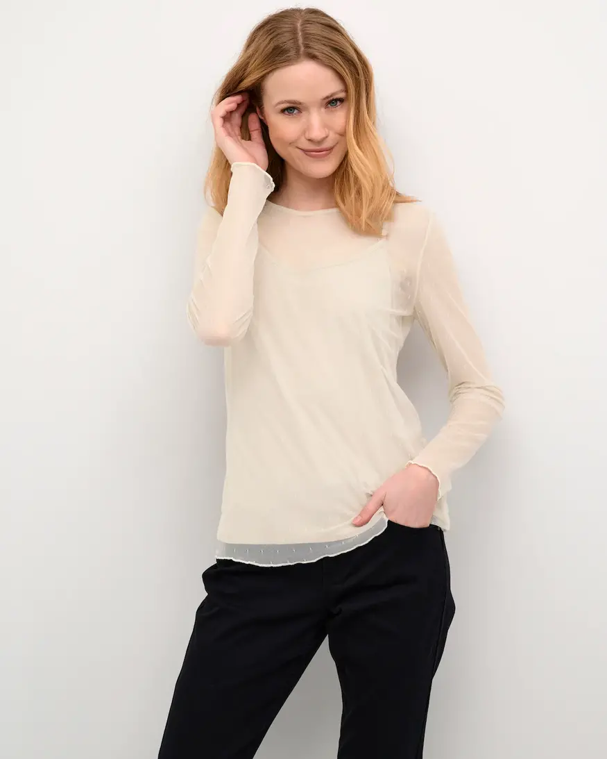 Cream Larnis LS Blouse