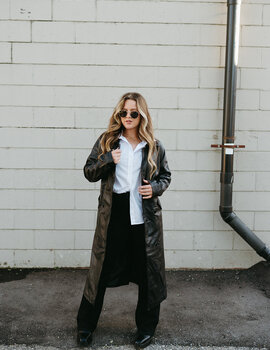 Mauritius Deniz Leather Trench Coat