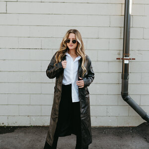 Mauritius Deniz Leather Trench Coat