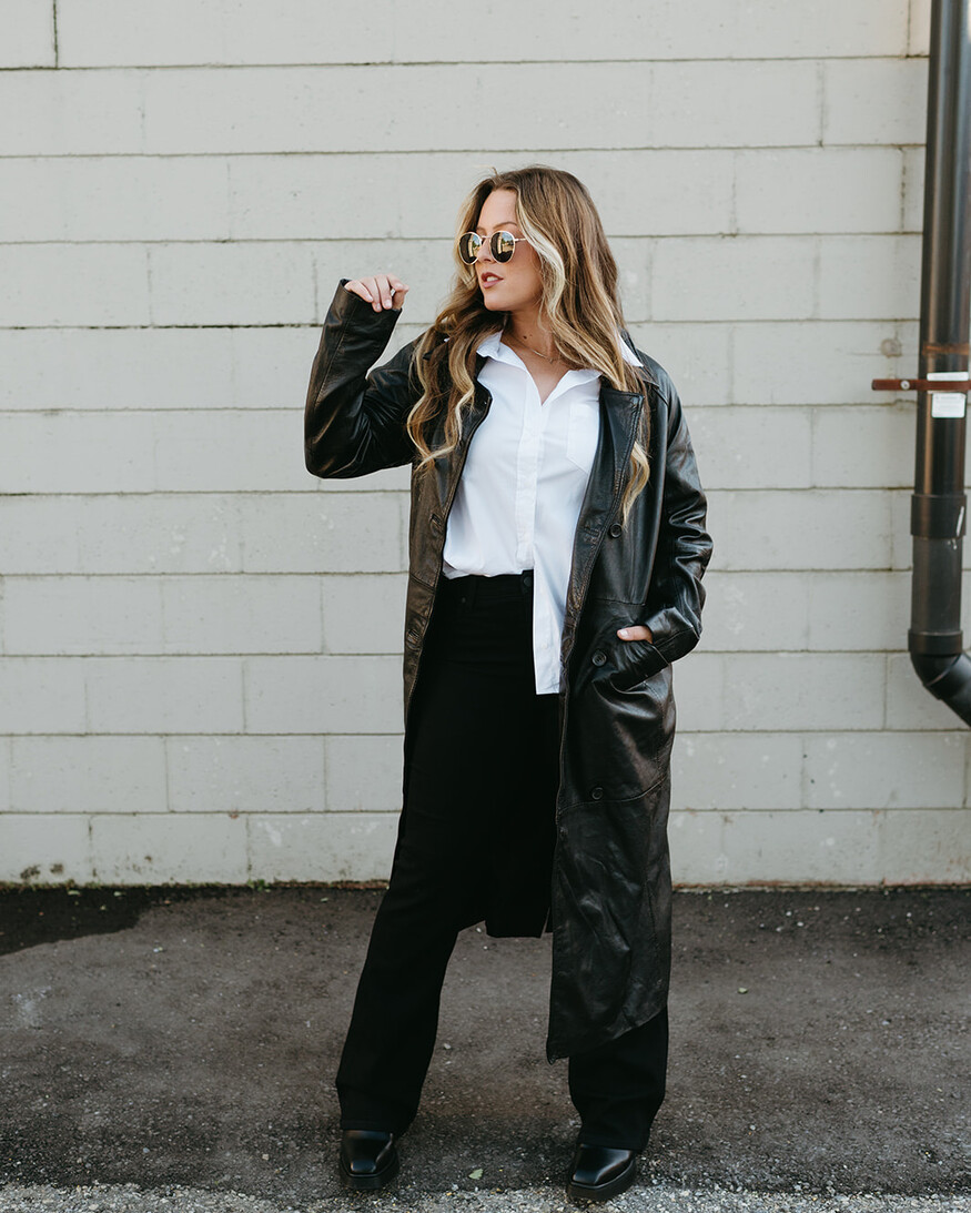 Mauritius Deniz Leather Trench Coat