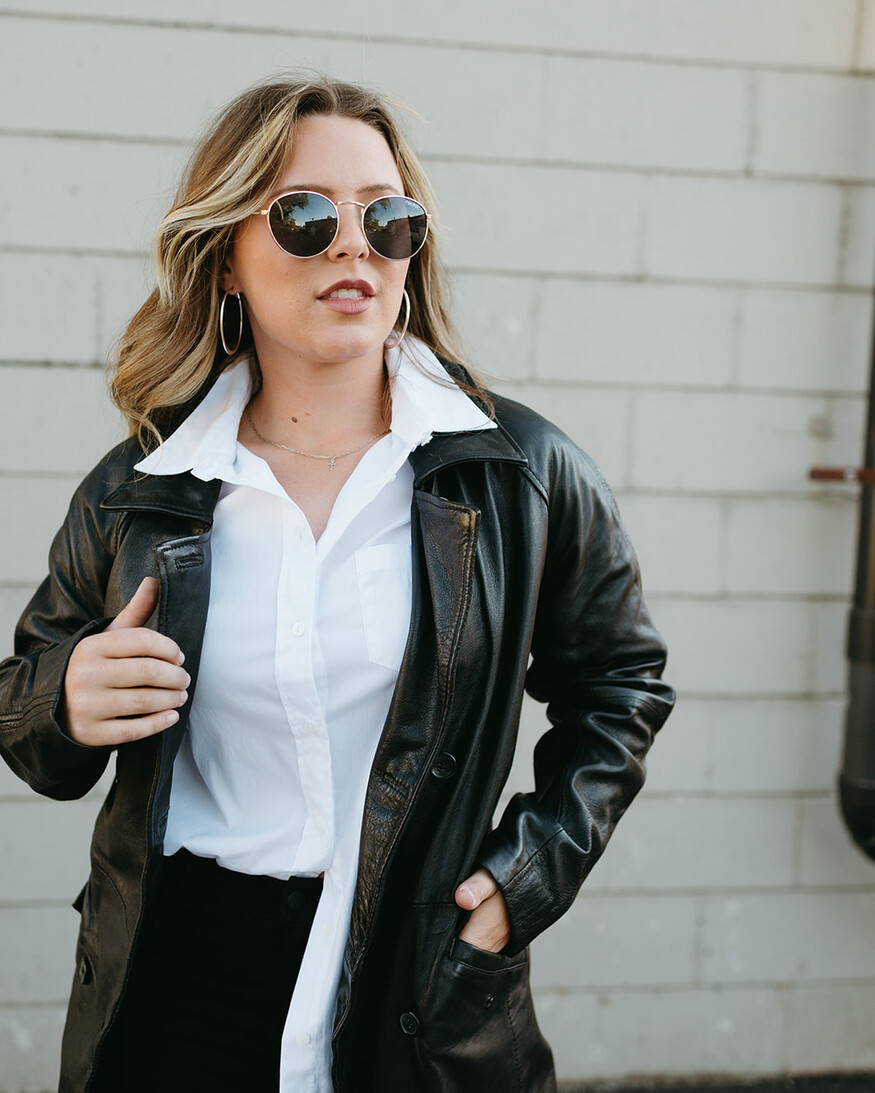 Mauritius Deniz Leather Trench Coat
