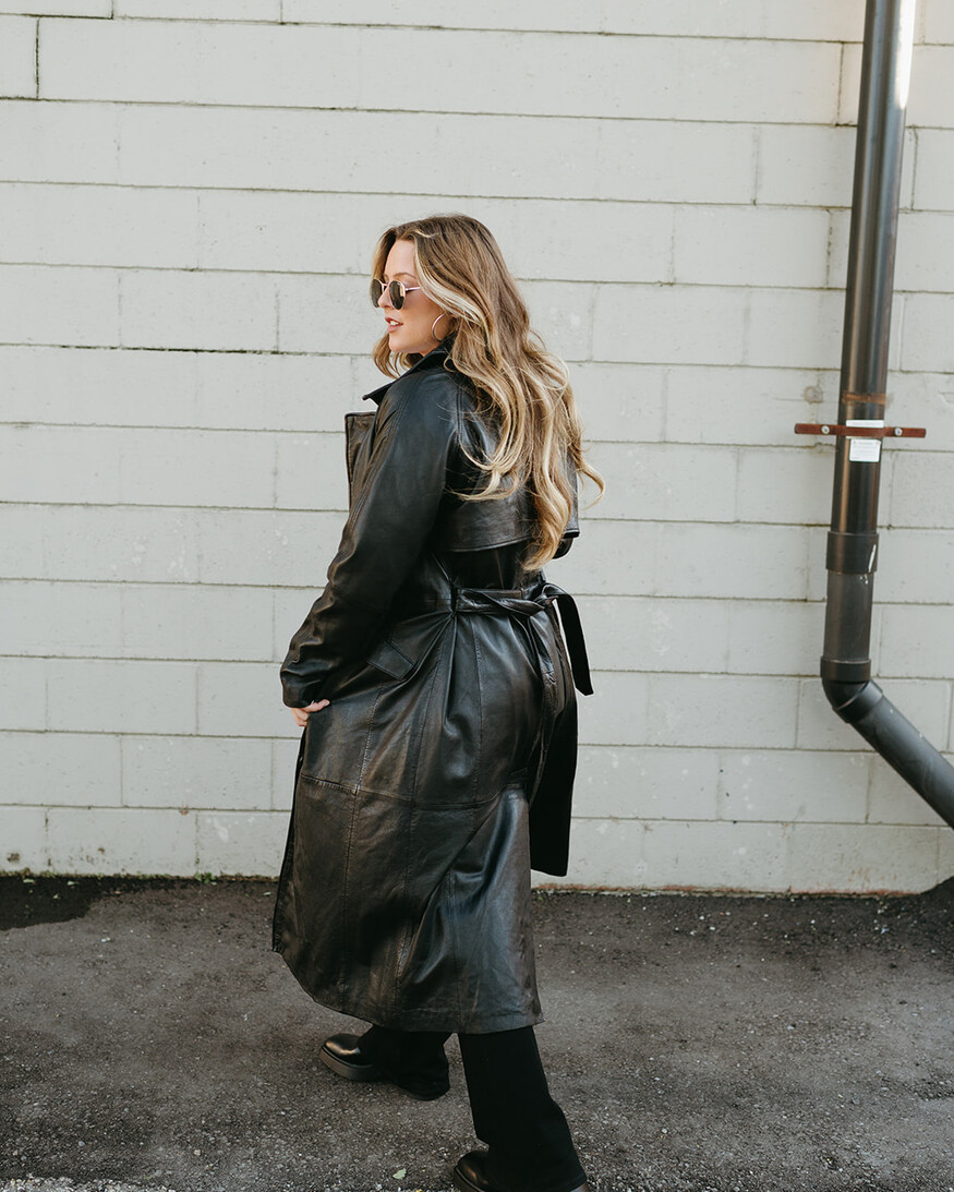 Mauritius Deniz Leather Trench Coat