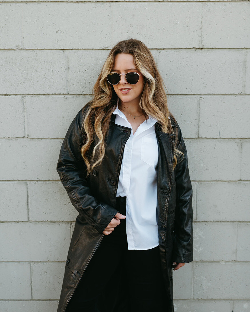 Mauritius Deniz Leather Trench Coat