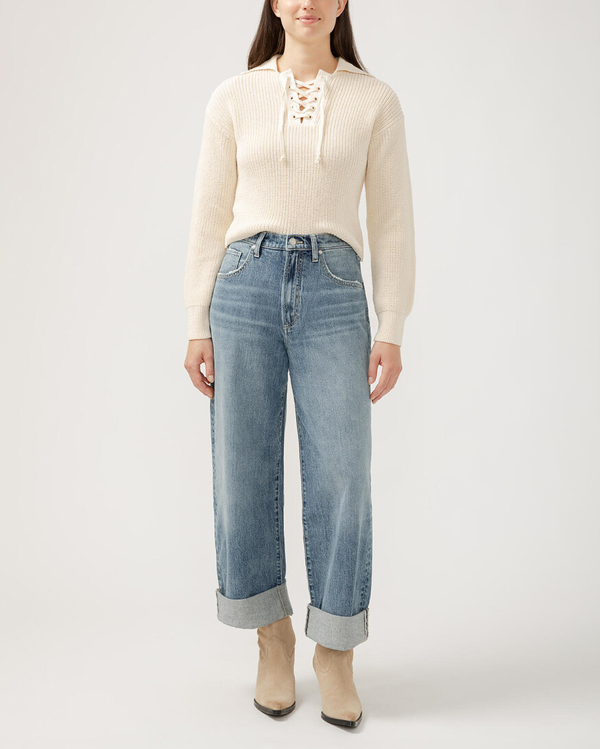 Silver Jeans - For Us Baggy Wide Leg Crop