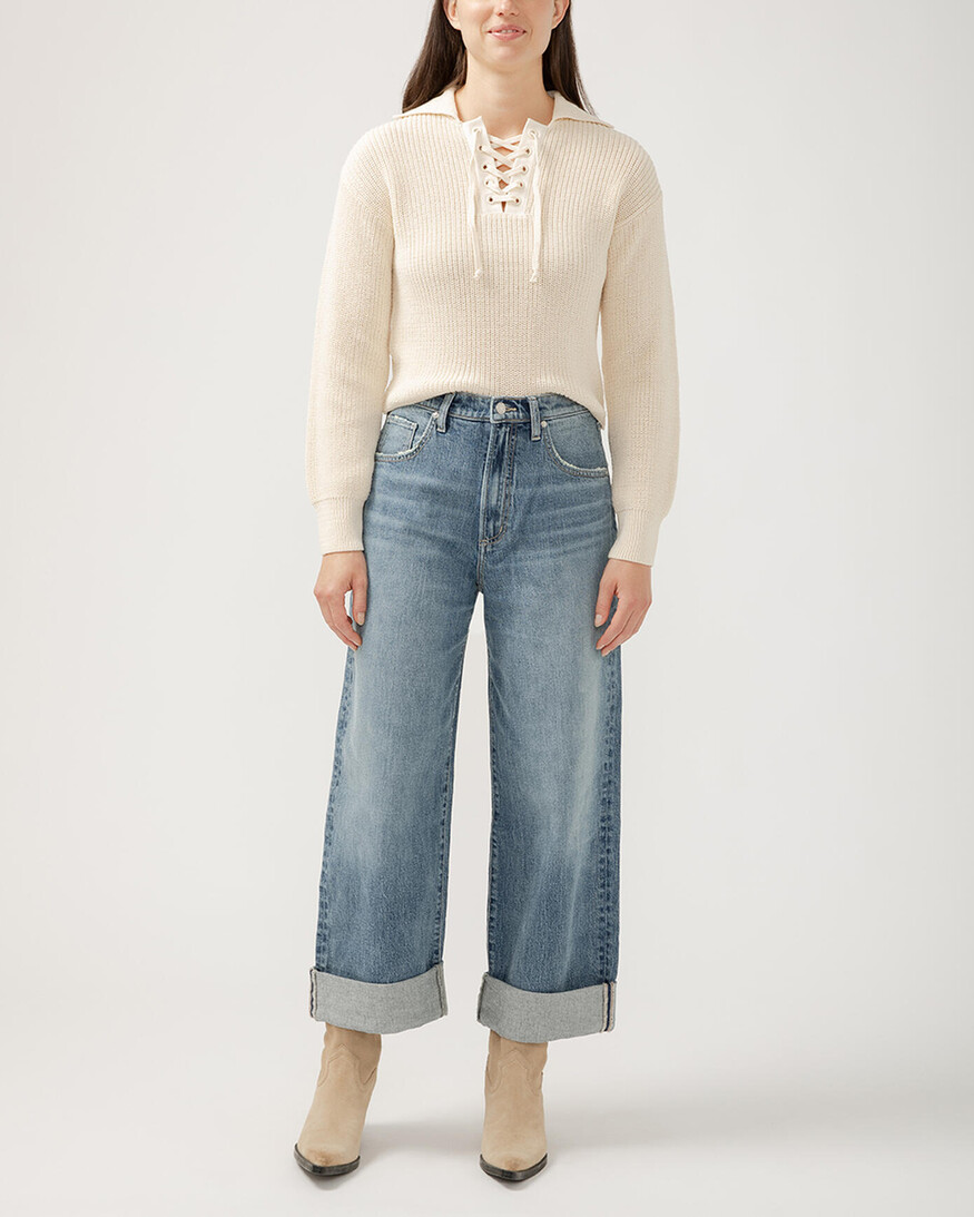 Silver Jeans - For Us Baggy Wide Leg Crop
