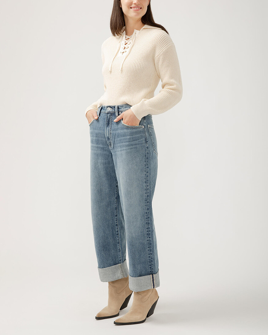 Silver Jeans - For Us Baggy Wide Leg Crop