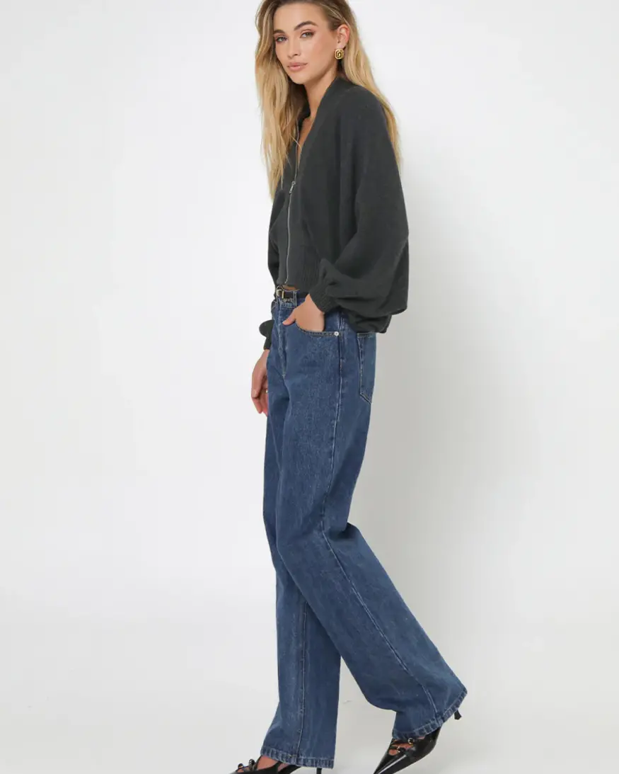 Madison The Label Finn Zip Knit Cardigan