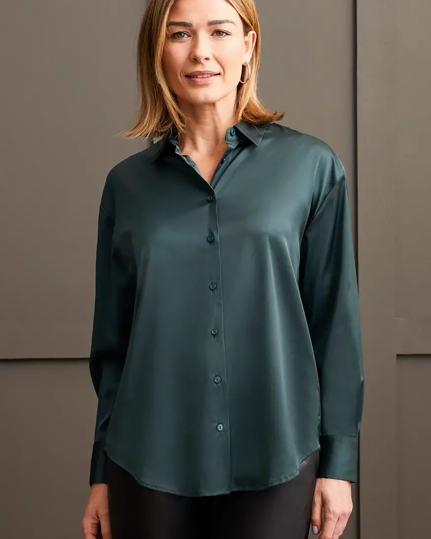 Tribal Nola Satin Button Up