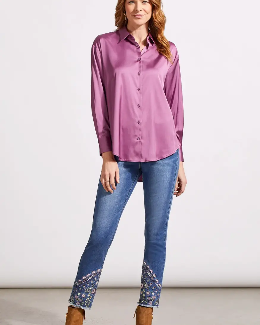 Tribal Nola Satin Button Up