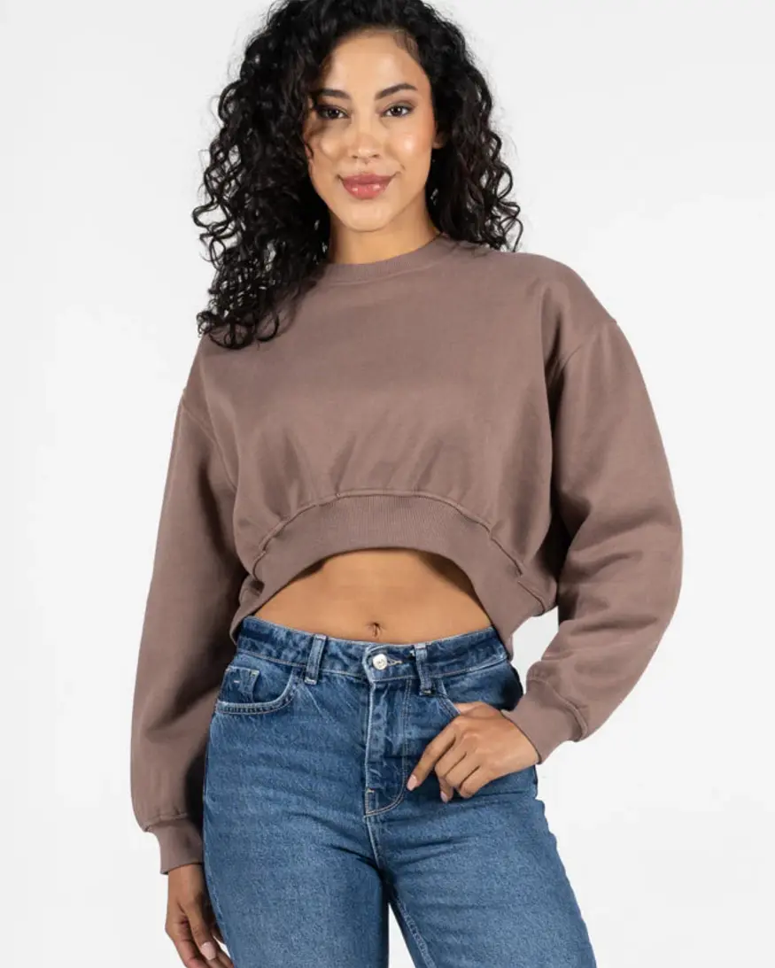 Cest Moi Cotton Fleece Crop