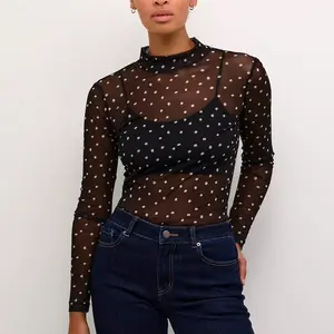 Kaffe Johanne LS Mesh Tee