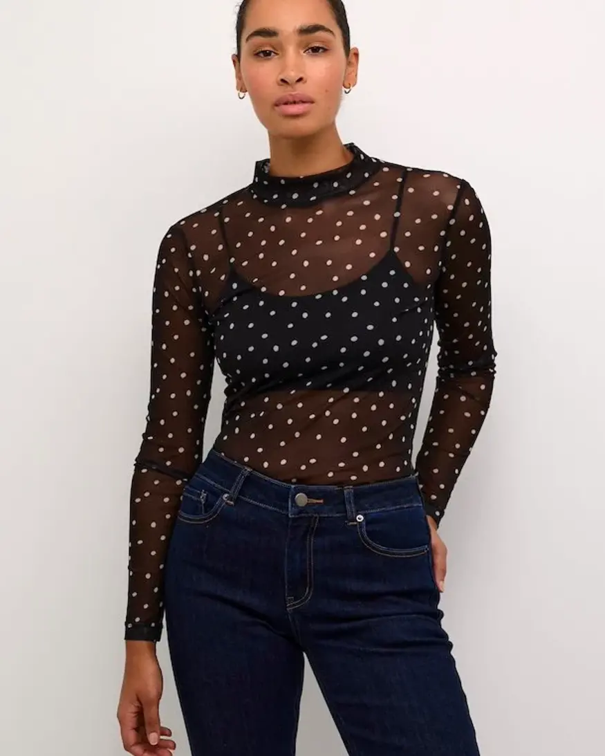 Kaffe Johanne LS Mesh Tee