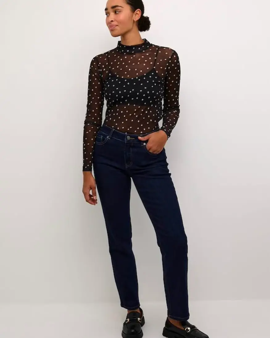 Kaffe Johanne LS Mesh Tee