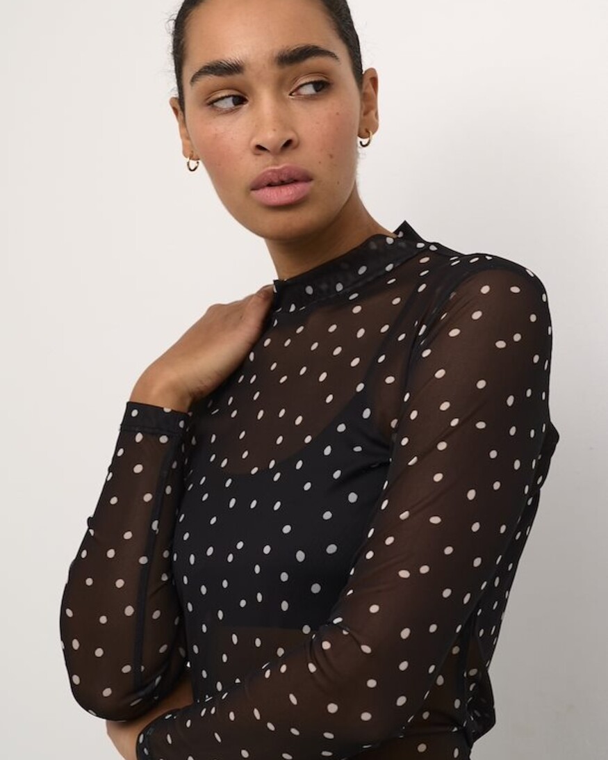 Kaffe Johanne LS Mesh Tee
