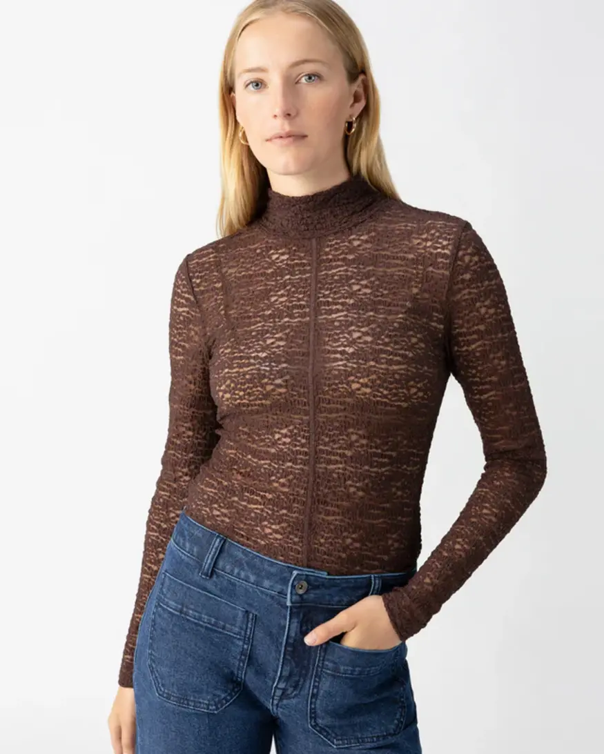 Sanctuary L/S Textured Mock Neck