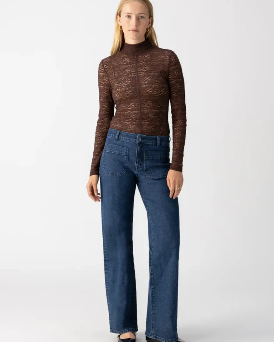 Sanctuary L/S Textured Mock Neck