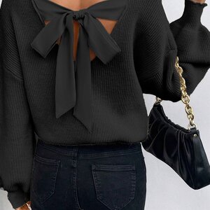 Tie Back Sweater White Bull Clothing Co