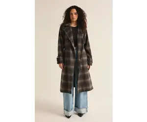 Jackie Plaid Trench - White Bull Clothing Co