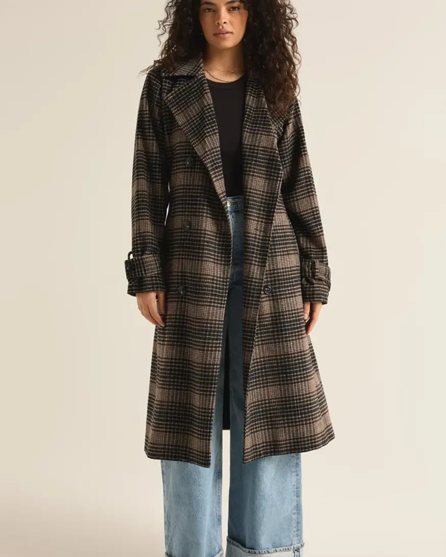 Z-Supply Jackie Plaid Trench