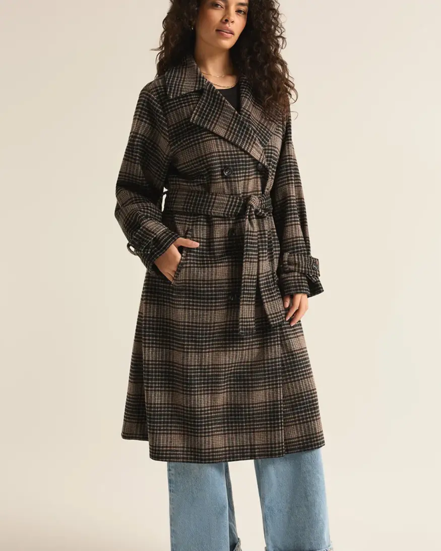 Z-Supply Jackie Plaid Trench