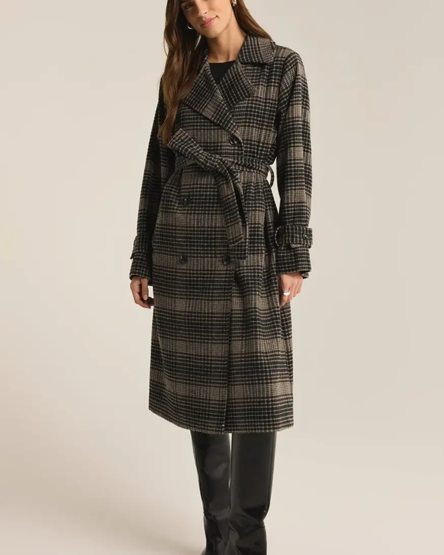 Z-Supply Jackie Plaid Trench