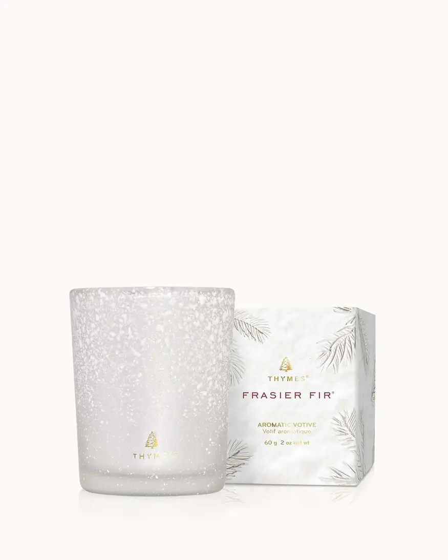 Thymes Flocked Votive Candle